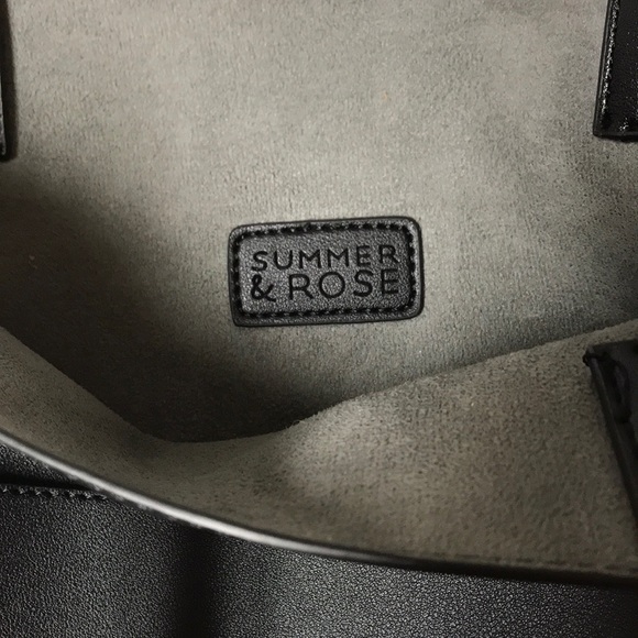 SUMMER & ROSE.  Tote bag.  Black vegan leather. - Picture 3 of 8